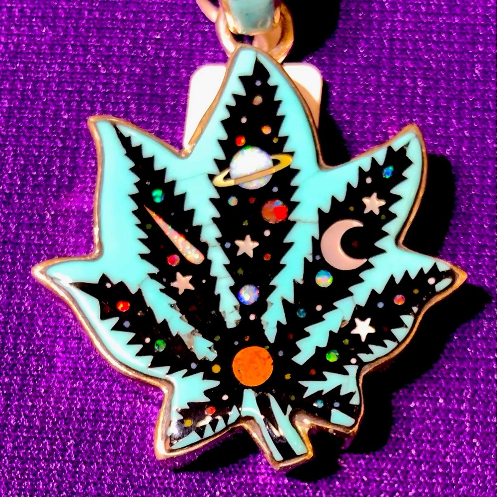 Original David R Freeland Jr “Cosmic Leaf” Pendant